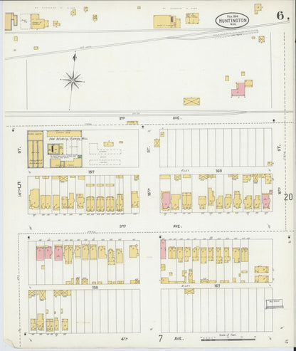 Sanborn Fire Insurance Map from Huntington, Cabell County, West Virginia (1904), Sheet #0006 - Complete Map Set gallery image, historic Sanborn map, vintage wall art, West Virginia West Virginia