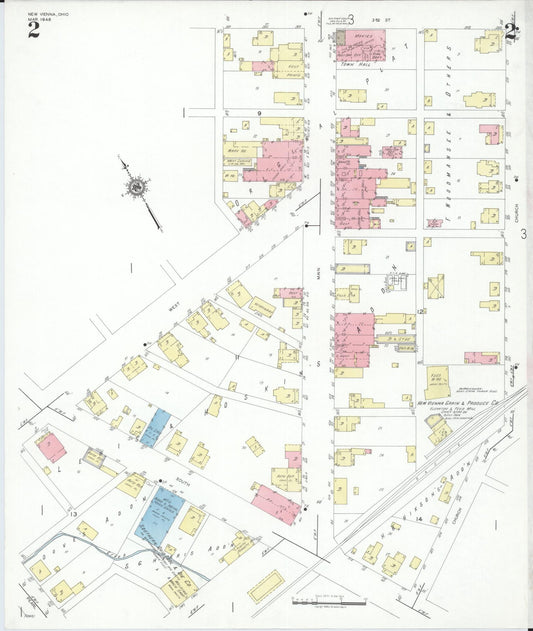 Sanborn Fire Insurance Map from New Vienna, Clinton County, Ohio (1948), Sheet #0002 - Historic Sanborn Fire Insurance Map Print, vintage old map wall art, antique decor, genealogy gift, Ohio Ohio map