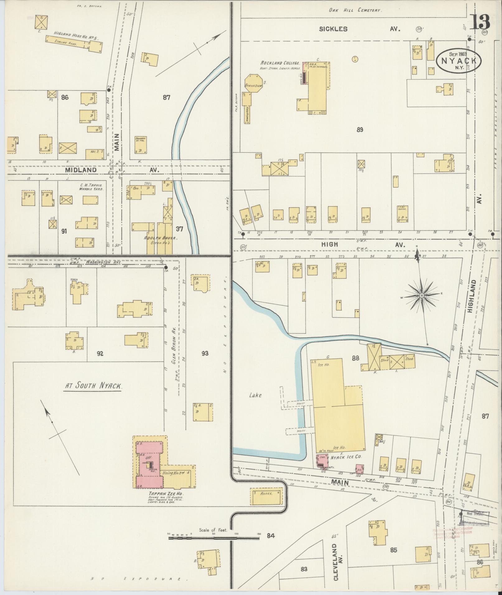 Sanborn Fire Insurance Map from Nyack, Rockland County, New York. (1903), Sheet #0013