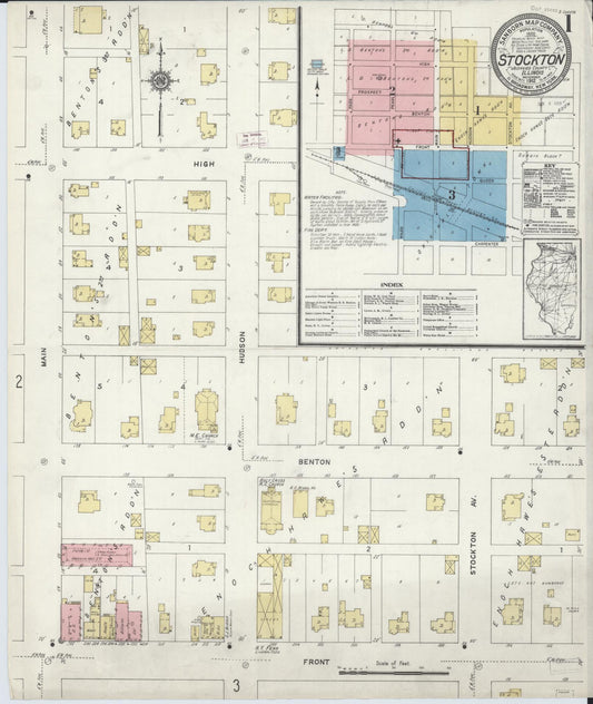 Sanborn Fire Insurance Map from Stockton, Jo Daviess County, Illinois (1912), Sheet #0001 - Historic Sanborn Fire Insurance Map Print, vintage old map wall art, antique decor, genealogy gift, Illinois Illinois map