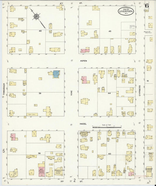 Sanborn Fire Insurance Map from Liverpool, Onondaga County, New York (1911), Sheet #0006 - Historic Sanborn Fire Insurance Map Print, vintage old map wall art, antique decor, genealogy gift, New York New York map