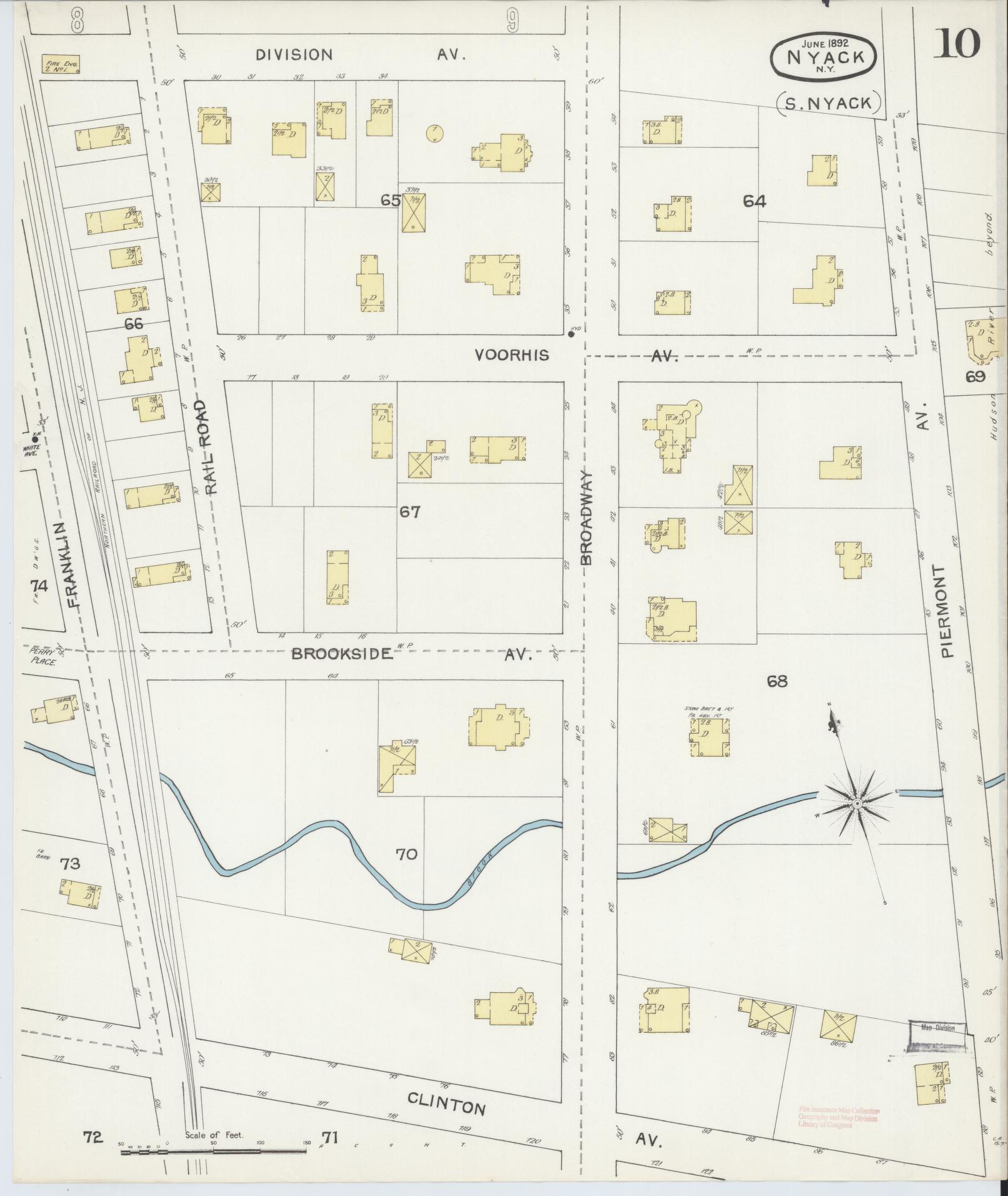 Sanborn Fire Insurance Map from Nyack, Rockland County, New York. (1892), Sheet #0010