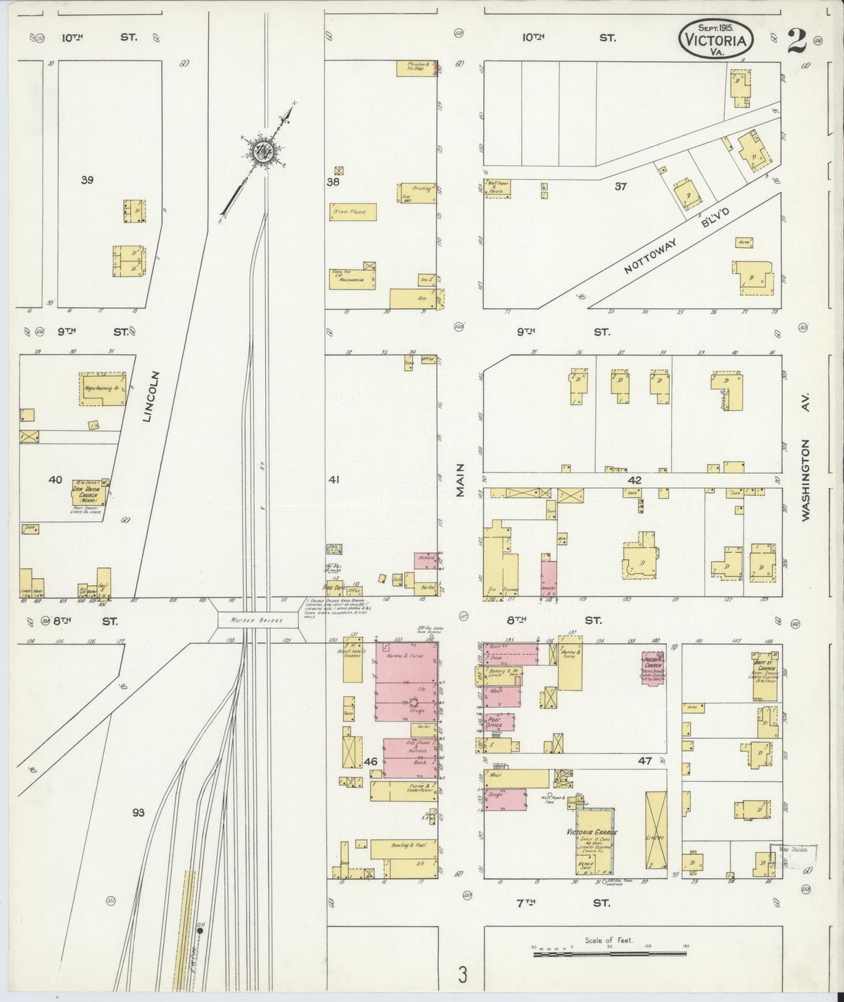 Sanborn Fire Insurance Map from Victoria, Lunenburg County, Virginia (1915), Sheet #0002 - Complete Map Set gallery image, historic Sanborn map, vintage wall art, Virginia Virginia