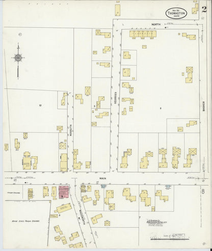 Sanborn Fire Insurance Map from Thomaston, Knox County, Maine (1911), Sheet #0002 - Complete Map Set gallery image, historic Sanborn map, vintage wall art, Maine Maine