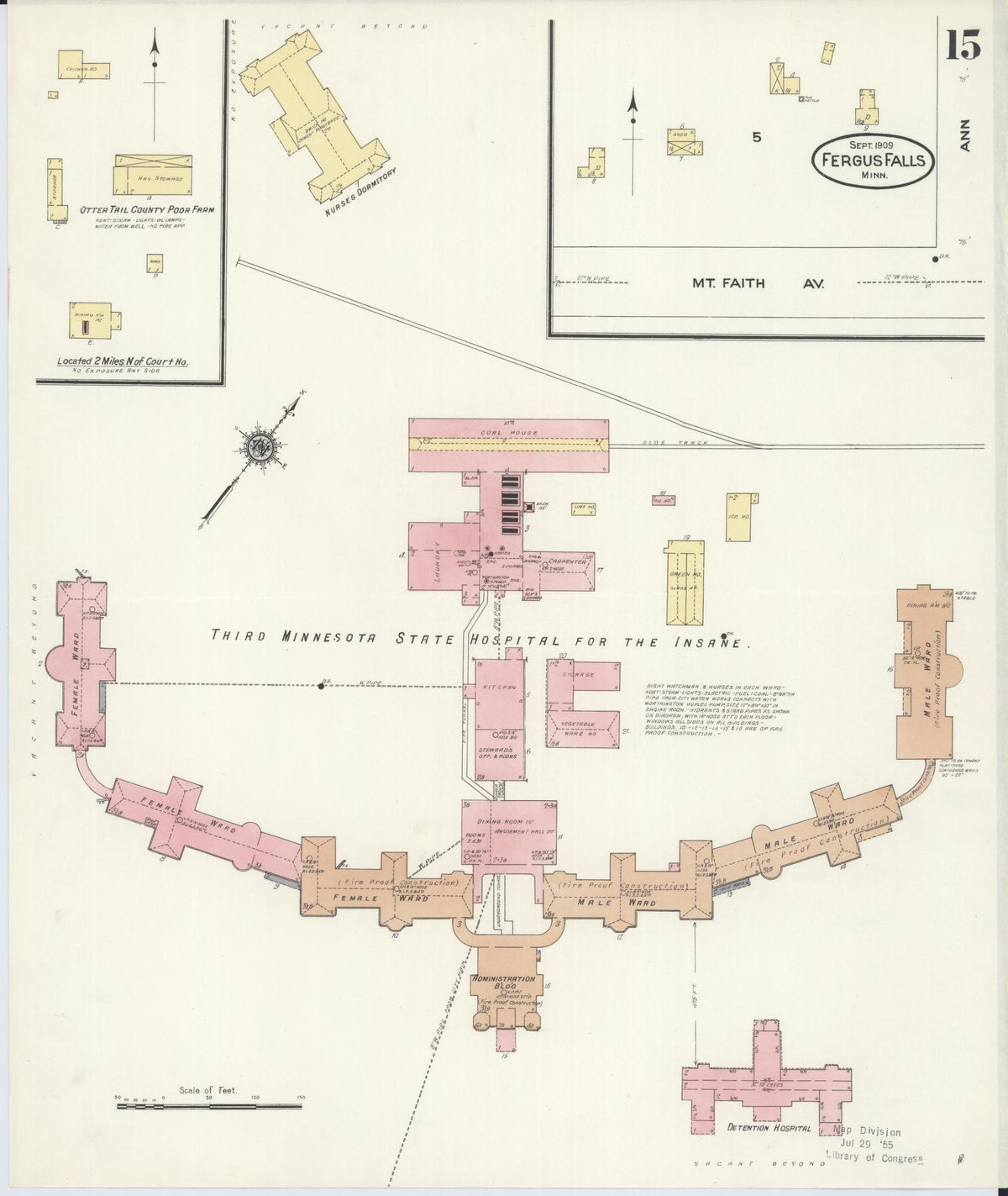 Sanborn Fire Insurance Map from Fergus Falls, Otter Tail County, Minnesota (1909), Sheet #0015 - Complete Map Set gallery image, historic Sanborn map, vintage wall art, Minnesota Minnesota