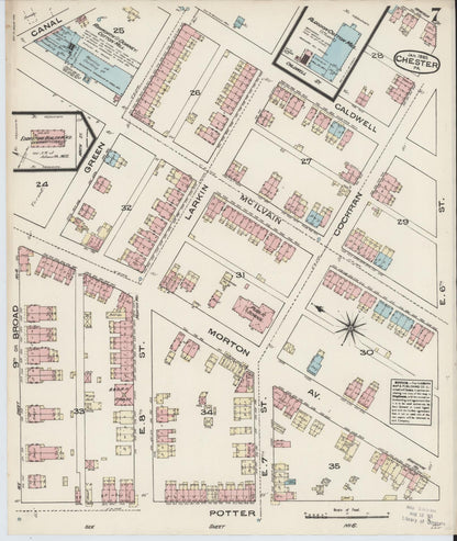 Sanborn Fire Insurance Map from Chester, Delaware County, Pennsylvania (1885), Sheet #0007 - Complete Map Set gallery image, historic Sanborn map, vintage wall art, Pennsylvania Pennsylvania