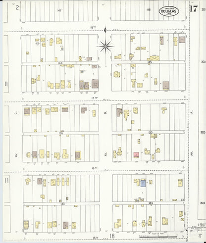 Sanborn Fire Insurance Map from Douglas, Cochise County, Arizona (1909), Sheet #0017 - Complete Map Set gallery image, historic Sanborn map, vintage wall art, Arizona Arizona