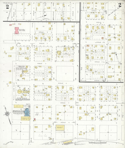 Sanborn Fire Insurance Map from Valley Mills, Bosque County, Texas (1932), Sheet #0002 - Historic Sanborn Fire Insurance Map Print, vintage old map wall art, antique decor, genealogy gift, Texas Texas map