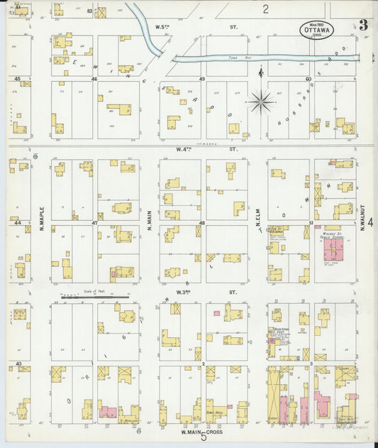 Sanborn Fire Insurance Map from Ottawa, Putnam County, Ohio (1900), Sheet #0003 - Historic Sanborn Fire Insurance Map Print, vintage old map wall art, antique decor, genealogy gift, Ohio Ohio map