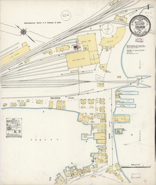 Sanborn Fire Insurance Map from Tiburon, Marin County, California. (1911) – Historic Sanborn Fire Insurance Map Print