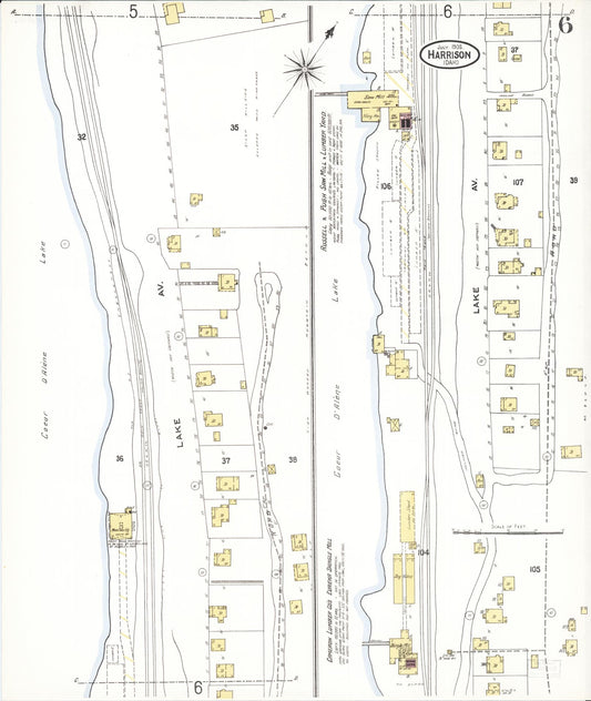 Sanborn Fire Insurance Map from Harrison, Kootenai County, Idaho (1905), Sheet #0006 - Historic Sanborn Fire Insurance Map Print, vintage old map wall art, antique decor, genealogy gift, Idaho Idaho map