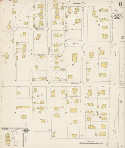 Sanborn Fire Insurance Map from Colfax, Whitman County, Washington (1912), Sheet #0011 - Complete Map Set gallery image, historic Sanborn map, vintage wall art, Washington Washington