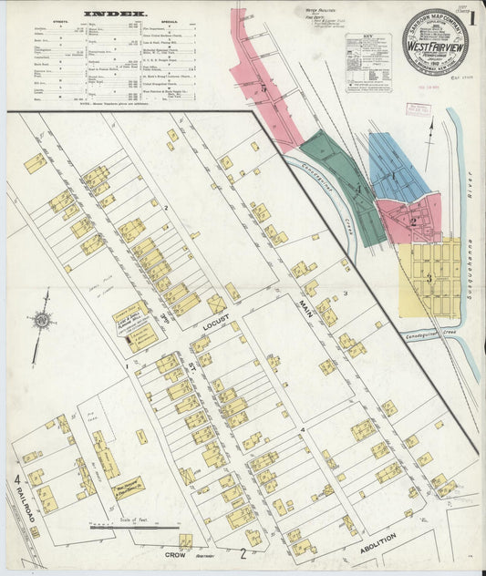 Sanborn Fire Insurance Map from West Fairview, Cumberland County, Pennsylvania (1910), Sheet #0001 - Complete Map Set gallery image, historic Sanborn map, vintage wall art, Pennsylvania Pennsylvania