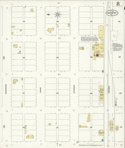Sanborn Fire Insurance Map from Davenport, Lincoln County, Washington (1902), Sheet #0008 - Complete Map Set gallery image, historic Sanborn map, vintage wall art, Washington Washington