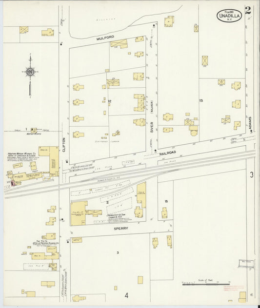 Sanborn Fire Insurance Map from Unadilla, Otsego County, New York (1910), Sheet #0002 - Historic Sanborn Fire Insurance Map Print, vintage old map wall art, antique decor, genealogy gift, New York New York map