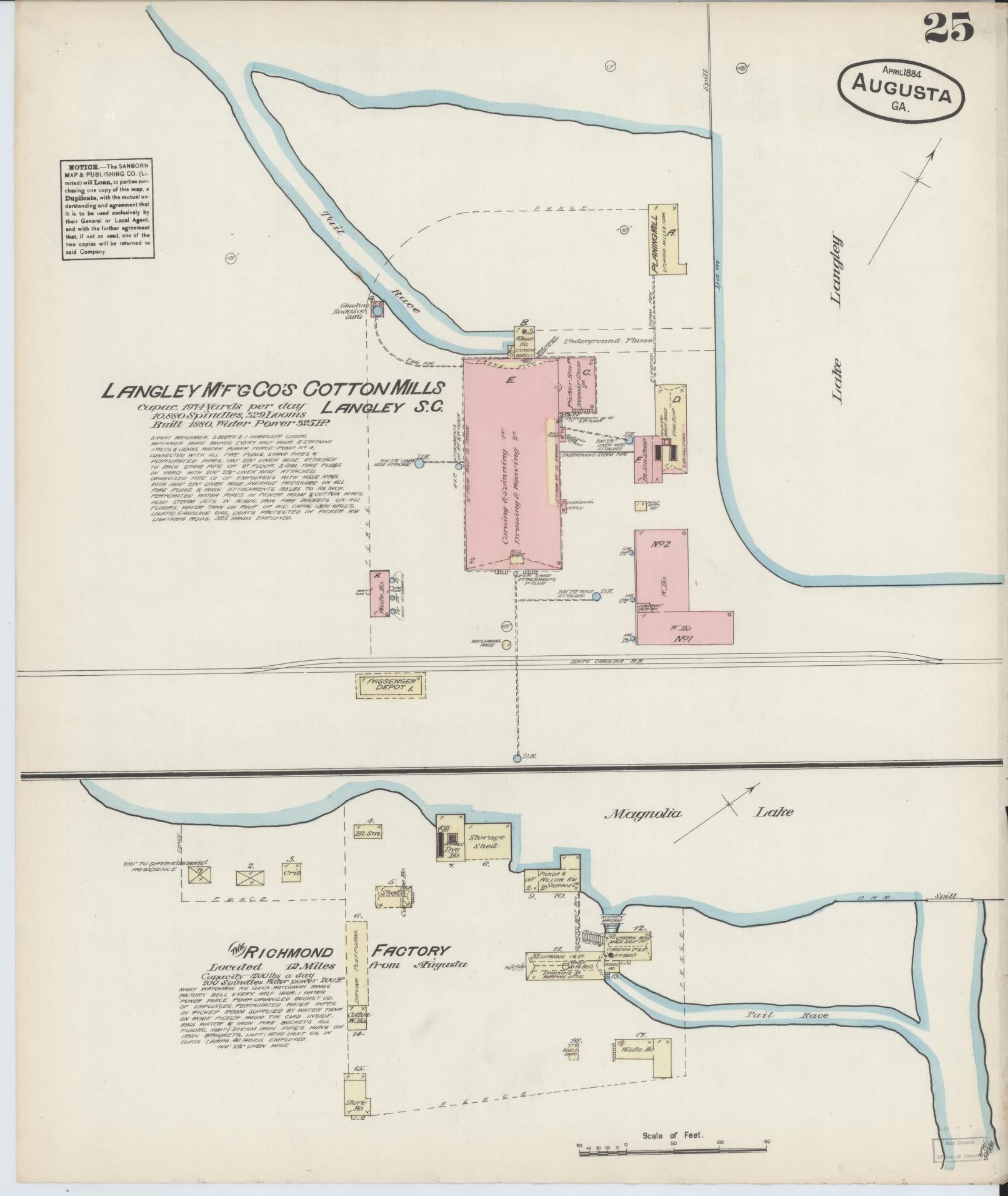 Sanborn Fire Insurance Map from Augusta, Richmond County, Georgia (1884), Sheet #0025 - Complete Map Set gallery image, historic Sanborn map, vintage wall art, Georgia Georgia