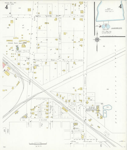 Sanborn Fire Insurance Map from Wolfe City, Hunt County, Texas (1934), Sheet #0004 - Complete Map Set gallery image, historic Sanborn map, vintage wall art, Texas Texas