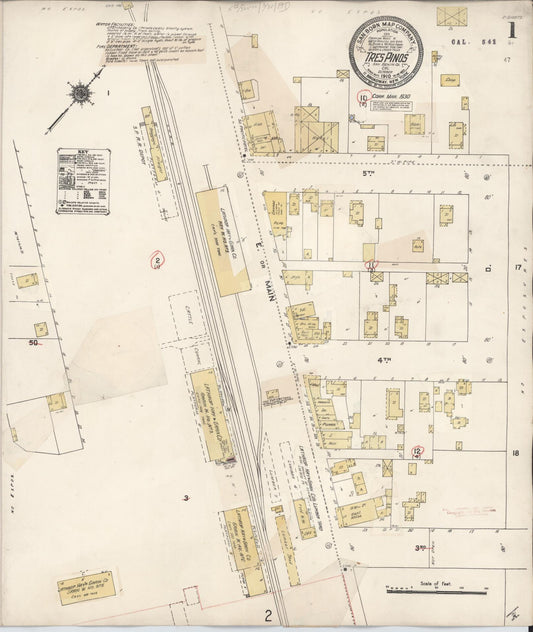 Sanborn Fire Insurance Map from Tres Pinos, San Benito County, California (1930), Sheet #0001 - Complete Map Set gallery image, historic Sanborn map, vintage wall art, California California