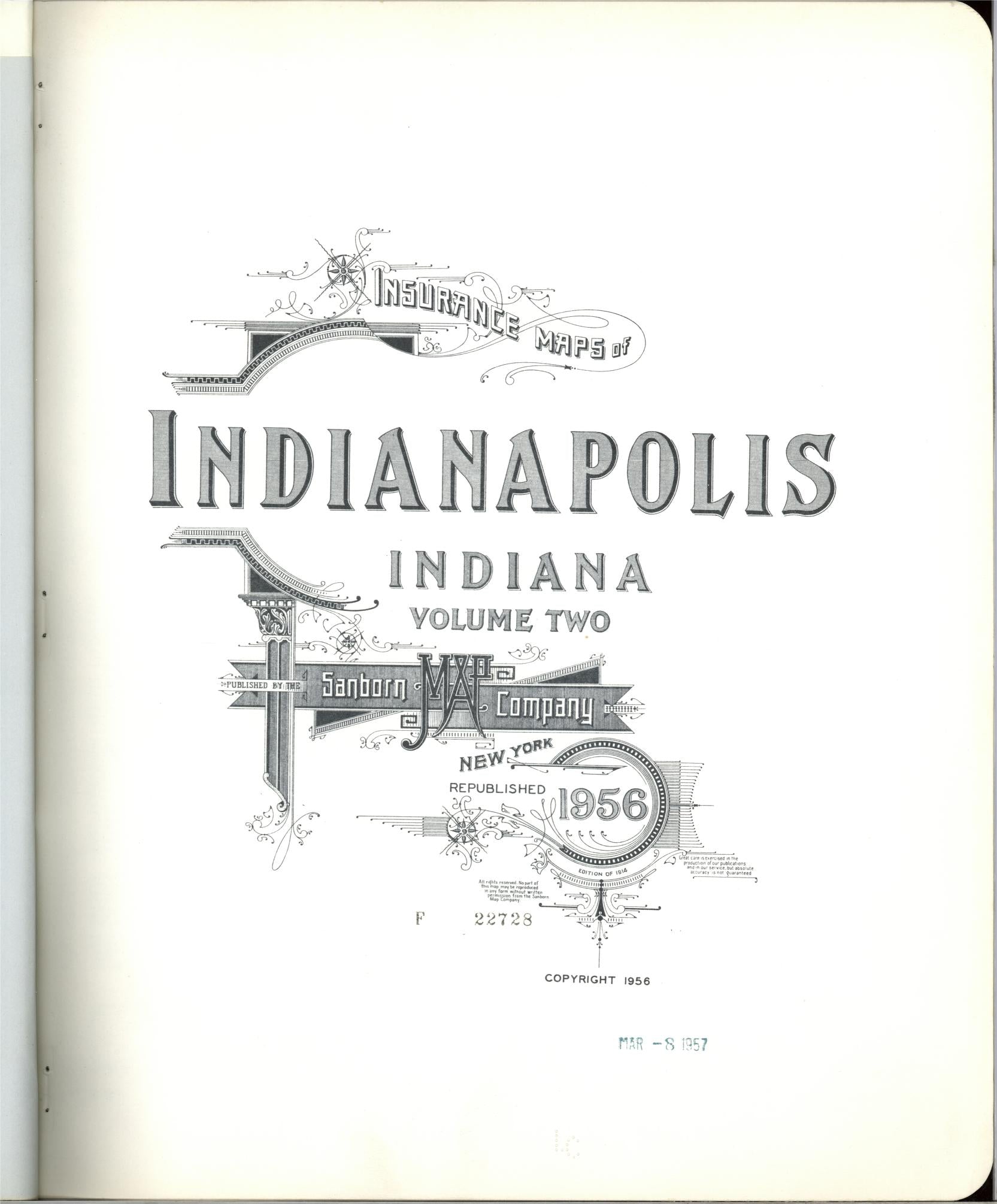 Sanborn Fire Insurance Map from Indianapolis, Marion County, Indiana (1956), Sheet #0001 - Complete Map Set gallery image, historic Sanborn map, vintage wall art, Indiana Indiana