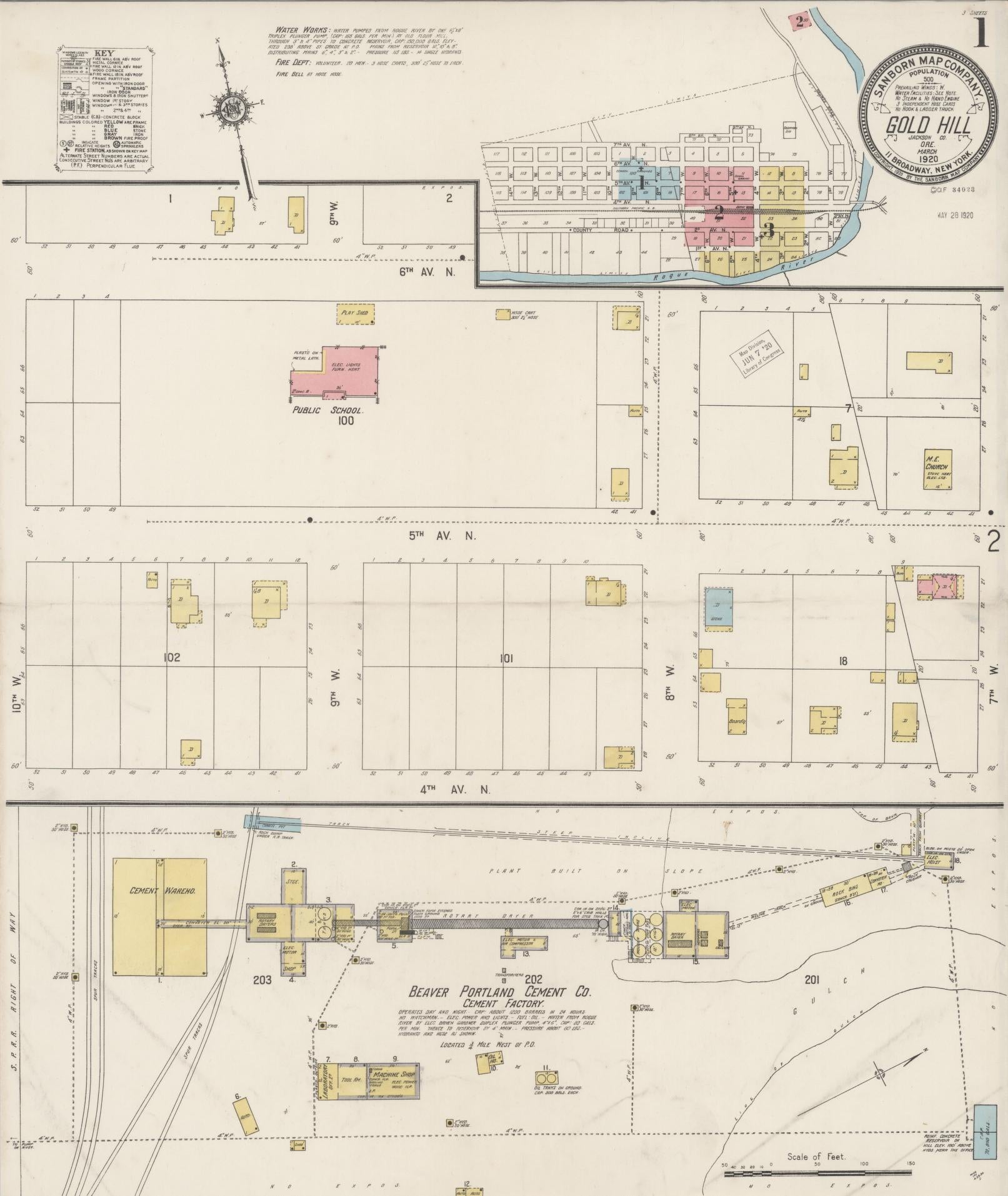 Sanborn Fire Insurance Map from Gold Hill, Jackson County, Oregon. (1920) – Historic Sanborn Fire Insurance Map Print