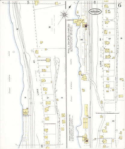 Sanborn Fire Insurance Map from Harrison, Kootenai County, Idaho (1905), Sheet #0006 - Complete Map Set gallery image, historic Sanborn map, vintage wall art, Idaho Idaho