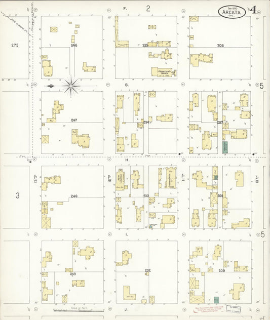Sanborn Fire Insurance Map from Arcata, Humboldt County, California (1900), Sheet #0004 - Historic Sanborn Fire Insurance Map Print, vintage old map wall art, antique decor, genealogy gift, California California map