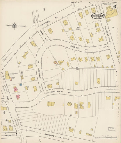 Sanborn Fire Insurance Map from Huntington, Suffolk County, New York (1922), Sheet #0006 - Complete Map Set gallery image, historic Sanborn map, vintage wall art, New York New York