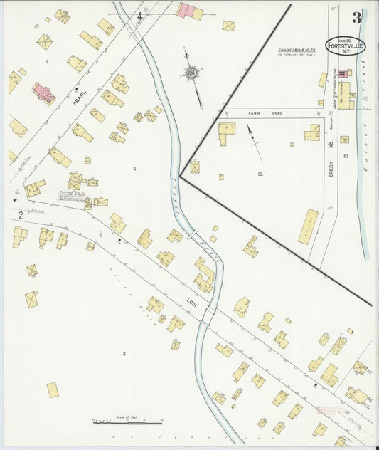 Sanborn Fire Insurance Map from Forestville, Chautauqua County, New York (1912), Sheet #0003 - Historic Sanborn Fire Insurance Map Print, vintage old map wall art, antique decor, genealogy gift, New York New York map