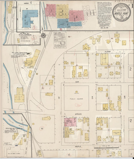 Sanborn Fire Insurance Map from Myrtle Point, Coos County, Oregon. (1931) – Historic Sanborn Fire Insurance Map Print