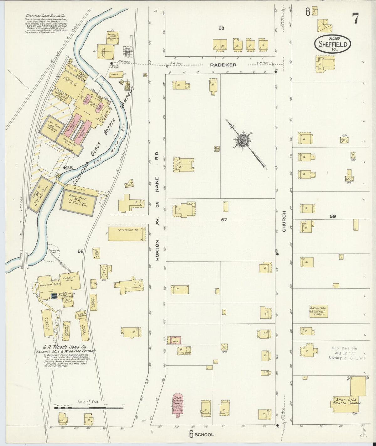Sanborn Fire Insurance Map from Sheffield, Warren County, Pennsylvania (1910), Sheet #0007 - Historic Sanborn Fire Insurance Map Print, vintage old map wall art, antique decor, genealogy gift, Pennsylvania Pennsylvania map