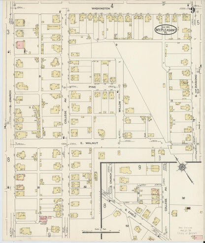 Sanborn Fire Insurance Map from Mount Pleasant, Westmoreland County, Pennsylvania (1914), Sheet #0009 - Complete Map Set gallery image, historic Sanborn map, vintage wall art, Pennsylvania Pennsylvania