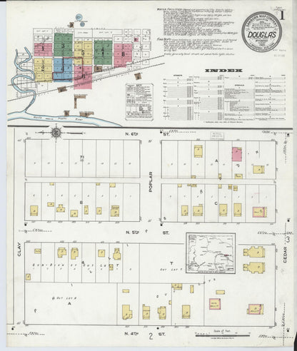 Sanborn Fire Insurance Map from Douglas, Converse County, Wyoming (1920), Sheet #0001 - Complete Map Set gallery image, historic Sanborn map, vintage wall art, Wyoming Wyoming