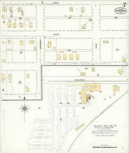 Sanborn Fire Insurance Map from Goldendale, Klickitat County, Washington (1909), Sheet #0007 - Complete Map Set gallery image, historic Sanborn map, vintage wall art, Washington Washington