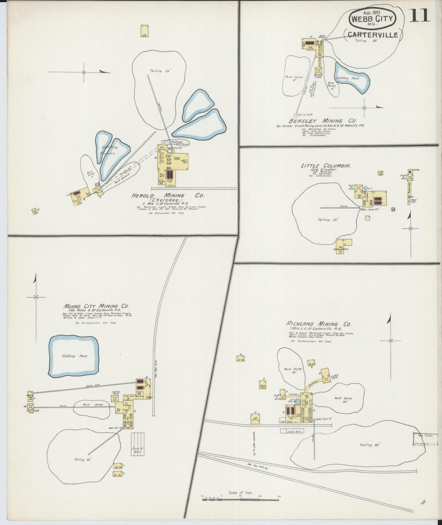 Sanborn Fire Insurance Map from Webb City, Jasper County, Missouri (1893), Sheet #0011 - Complete Map Set gallery image, historic Sanborn map, vintage wall art, Missouri Missouri