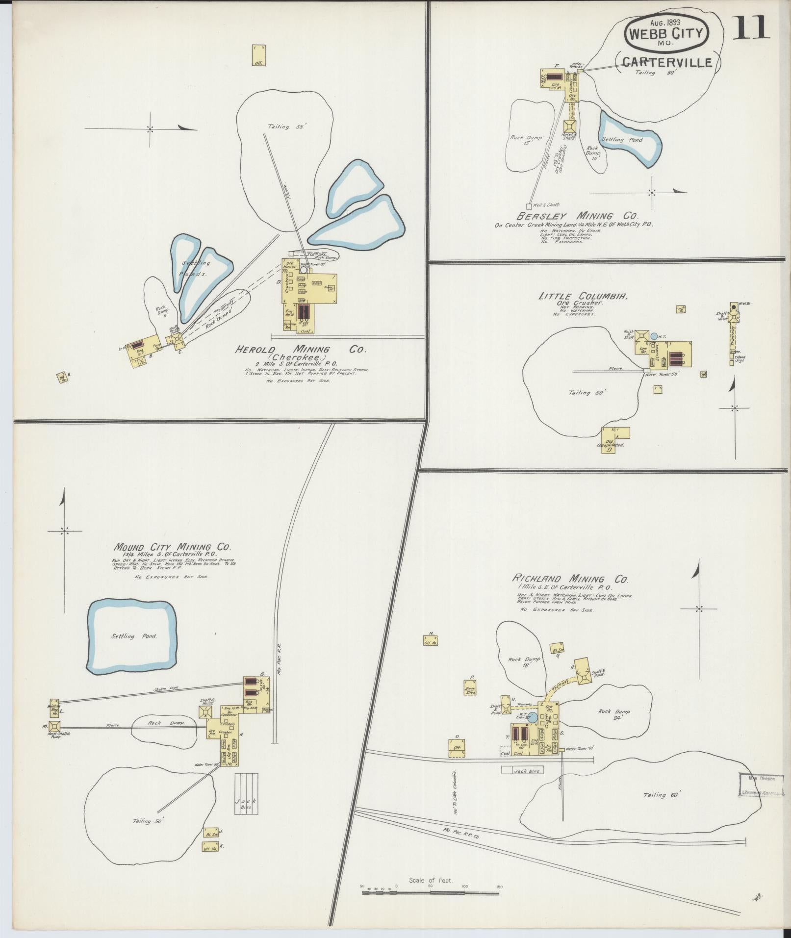 Sanborn Fire Insurance Map from Webb City, Jasper County, Missouri (1893), Sheet #0011 - Complete Map Set gallery image, historic Sanborn map, vintage wall art, Missouri Missouri