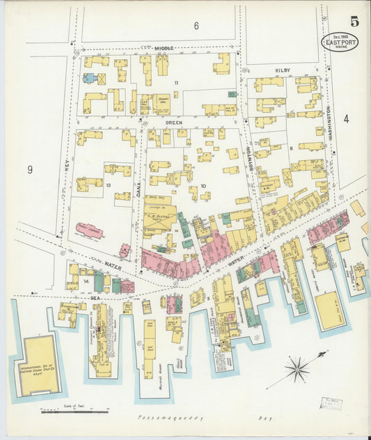 Sanborn Fire Insurance Map from Eastport, Washington County, Maine (1903), Sheet #0005 - Historic Sanborn Fire Insurance Map Print, vintage old map wall art, antique decor, genealogy gift, Maine Maine map