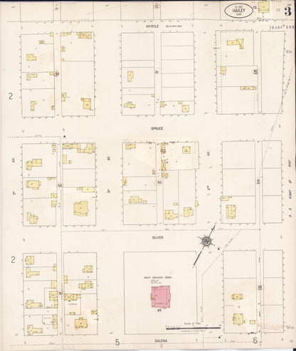 Sanborn Fire Insurance Map from Hailey, Blaine County, Idaho (1931), Sheet #0003 - Complete Map Set gallery image, historic Sanborn map, vintage wall art, Idaho Idaho
