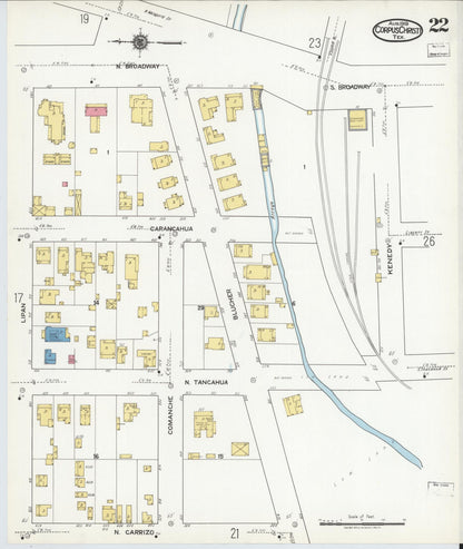 Sanborn Fire Insurance Map from Corpus Christi, Nueces County, Texas (1919), Sheet #0022 - Complete Map Set gallery image, historic Sanborn map, vintage wall art, Texas Texas