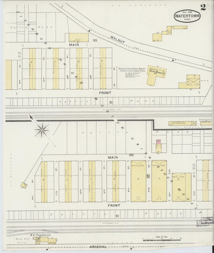 Sanborn Fire Insurance Map from Watertown, Middlesex County, Massachusetts (1894), Sheet #0002 - Complete Map Set gallery image, historic Sanborn map, vintage wall art, Massachusetts Massachusetts