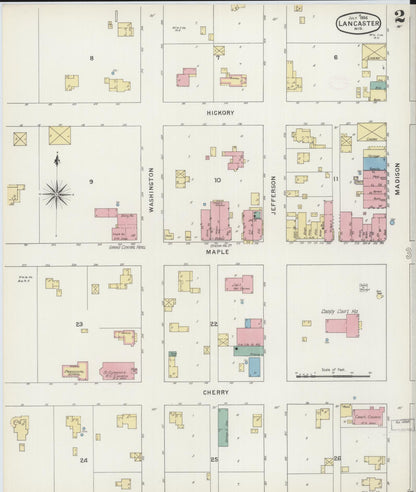 Sanborn Fire Insurance Map from Lancaster, Grant County, Wisconsin (1894), Sheet #0002 - Complete Map Set gallery image, historic Sanborn map, vintage wall art, Wisconsin Wisconsin
