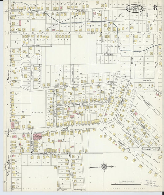 Sanborn Fire Insurance Map from Nelsonville, Athens County, Ohio (1914), Sheet #0008 - Historic Sanborn Fire Insurance Map Print, vintage old map wall art, antique decor, genealogy gift, Ohio Ohio map