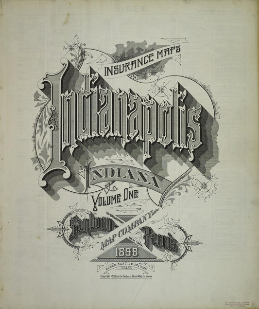 Sanborn Fire Insurance Map from Indianapolis, Marion County, Indiana (1898), Sheet #0001 - Complete Map Set gallery image, historic Sanborn map, vintage wall art, Indiana Indiana