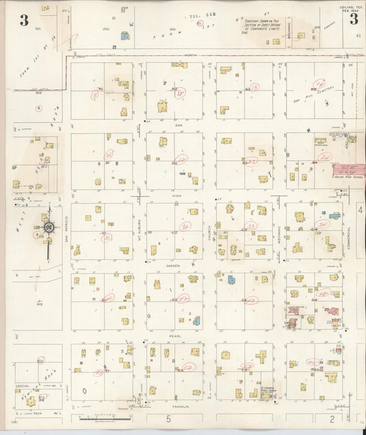 Sanborn Fire Insurance Map from Goliad, Goliad County, Texas (1944), Sheet #0003 - Historic Sanborn Fire Insurance Map Print, vintage old map wall art, antique decor, genealogy gift, Texas Texas map