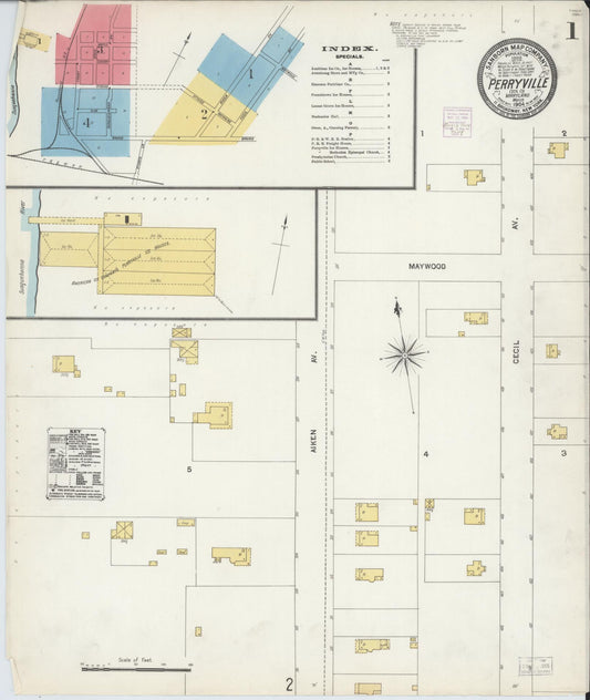 Complete Set - Cecil, Maryland - 1904 - Sanborn Fire Insurance Map (All Sheets) - Complete Set of 4 Sanborn map sheets