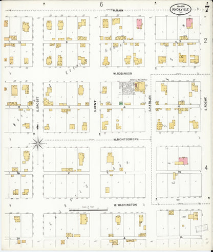 Sanborn Fire Insurance Map from Knoxville, Marion County, Iowa (1899), Sheet #0007 - Historic Sanborn Fire Insurance Map Print