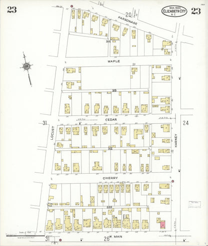 Sanborn Fire Insurance Map from Elizabeth City, Pasquotank County, North Carolina (1923), Sheet #0023 - Complete Map Set gallery image, historic Sanborn map, vintage wall art, North Carolina North Carolina