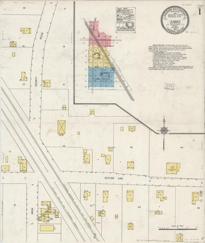 Sanborn Fire Insurance Map from Banks, Washington County, Oregon (1921), Sheet #0001 - Complete Map Set gallery image, historic Sanborn map, vintage wall art, Oregon Oregon