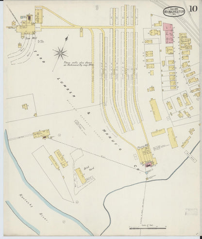 Sanborn Fire Insurance Map from Winchester, Clark County, Kentucky (1895), Sheet #0010 - Complete Map Set gallery image, historic Sanborn map, vintage wall art, Kentucky Kentucky