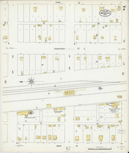 Sanborn Fire Insurance Map from Newkirk, Kay County, Oklahoma (1907), Sheet #0007 - Complete Map Set gallery image, historic Sanborn map, vintage wall art, Oklahoma Oklahoma