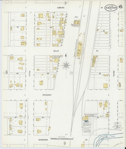 Sanborn Fire Insurance Map from Kingfisher, Kingfisher County, Oklahoma (1898), Sheet #0006 - Complete Map Set gallery image, historic Sanborn map, vintage wall art, Oklahoma Oklahoma